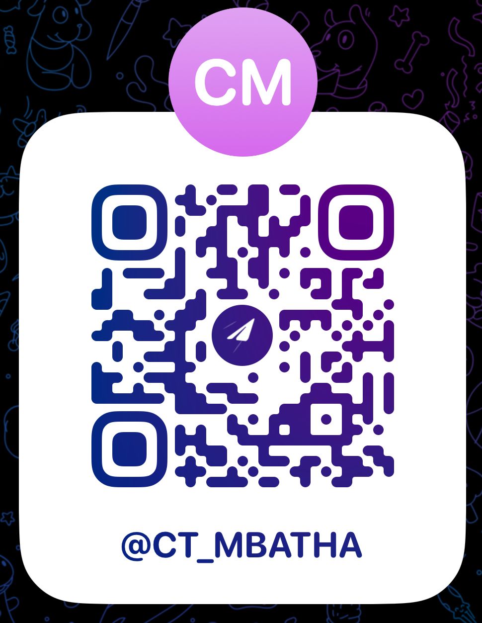Scan QR code to message CT_Mbatha on Telegram